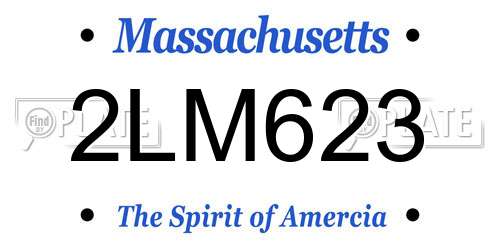 2LM623 Massachusetts License Plate