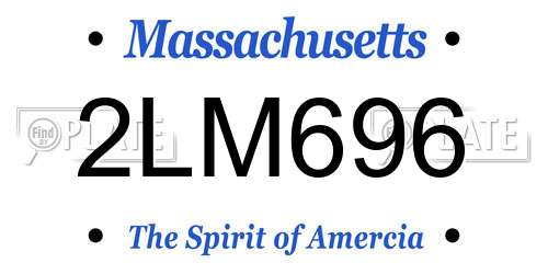 2LM696 Massachusetts License Plate