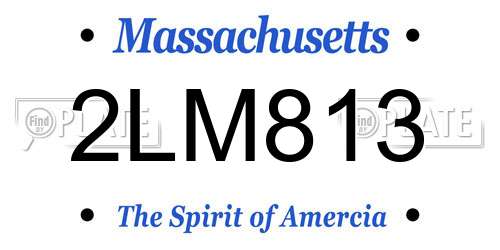 2LM813 Massachusetts License Plate