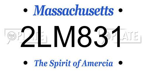 2LM831 Massachusetts License Plate