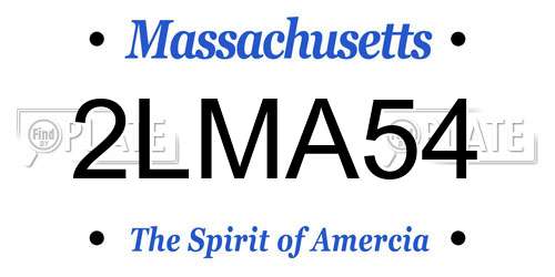 2LMA54 Massachusetts License Plate
