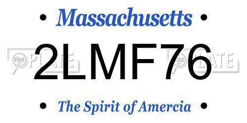 2LMF76 Massachusetts License Plate