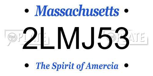 2LMJ53 Massachusetts License Plate