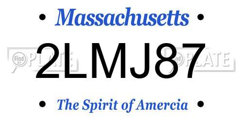 2LMJ87 Massachusetts License Plate