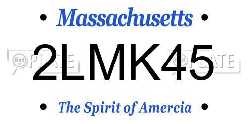 2LMK45 Massachusetts License Plate