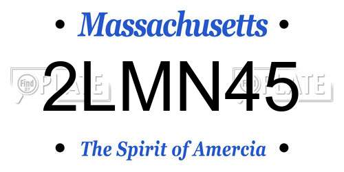 2LMN45 Massachusetts License Plate