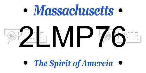 2LMP76 Massachusetts License Plate