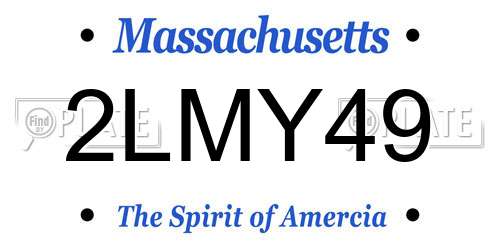 2LMY49 Massachusetts License Plate