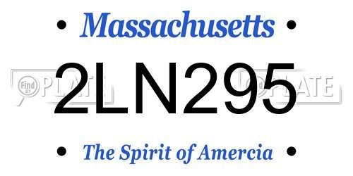 2LN295 Massachusetts License Plate
