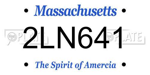 2LN641 Massachusetts License Plate