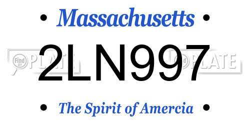 2LN997 Massachusetts License Plate