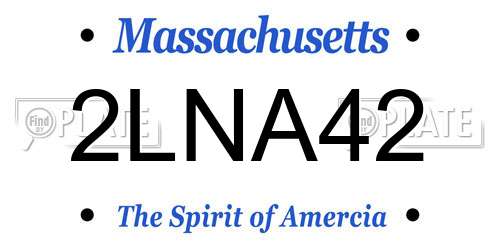 2LNA42 Massachusetts License Plate
