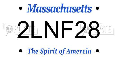 2LNF28 Massachusetts License Plate