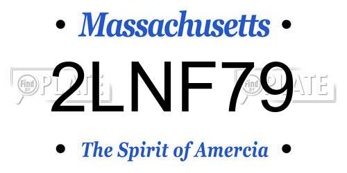 2LNF79 Massachusetts License Plate