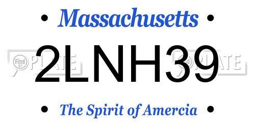 2LNH39 Massachusetts License Plate