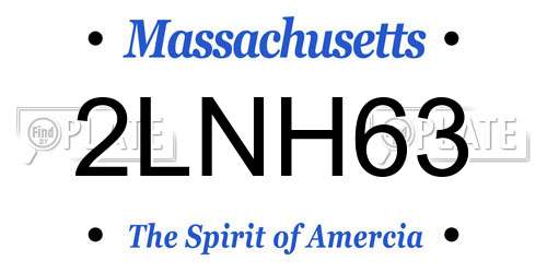 2LNH63 Massachusetts License Plate
