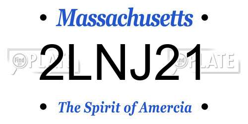 2LNJ21 Massachusetts License Plate