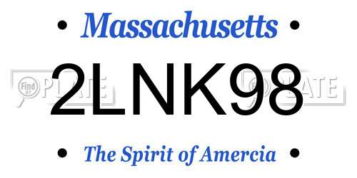 2LNK98 Massachusetts License Plate