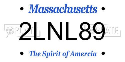 2LNL89 Massachusetts License Plate