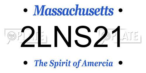 2LNS21 Massachusetts License Plate