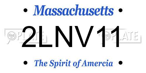 2LNV11 Massachusetts License Plate