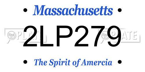 2LP279 Massachusetts License Plate