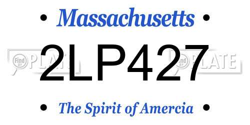2LP427 Massachusetts License Plate