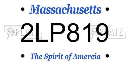 2LP819 Massachusetts License Plate