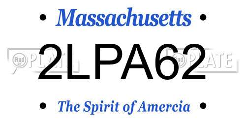 2LPA62 Massachusetts License Plate