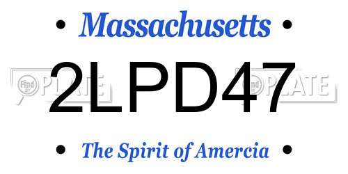2LPD47 Massachusetts License Plate