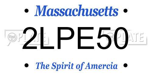 2LPE50 Massachusetts License Plate