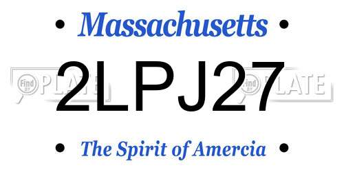 2LPJ27 Massachusetts License Plate