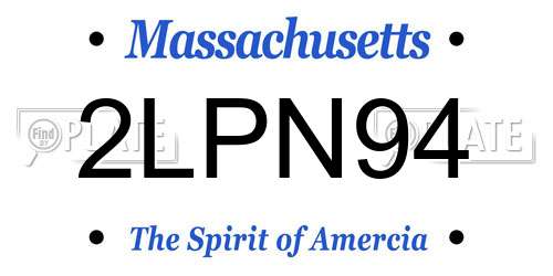 2LPN94 Massachusetts License Plate