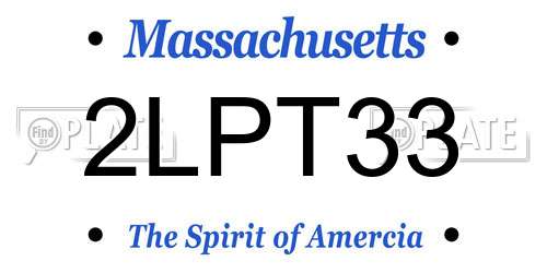 2LPT33 Massachusetts License Plate