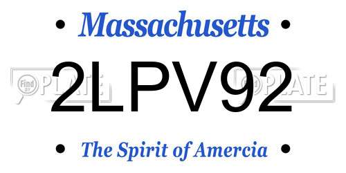 2LPV92 Massachusetts License Plate