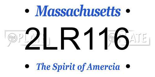2LR116 Massachusetts License Plate