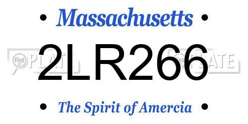 2LR266 Massachusetts License Plate