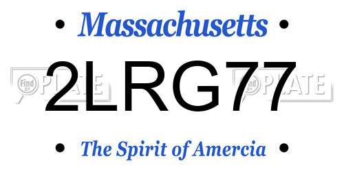 2LRG77 Massachusetts License Plate