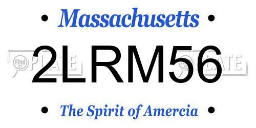 2LRM56 Massachusetts License Plate