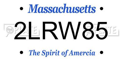 2LRW85 Massachusetts License Plate