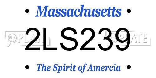 2LS239 Massachusetts License Plate