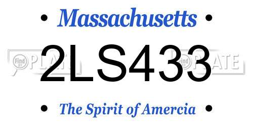 2LS433 Massachusetts License Plate