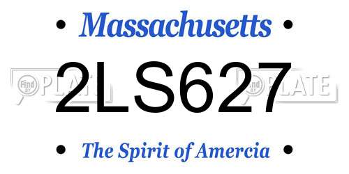 2LS627 Massachusetts License Plate