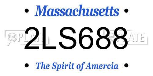 2LS688 Massachusetts License Plate