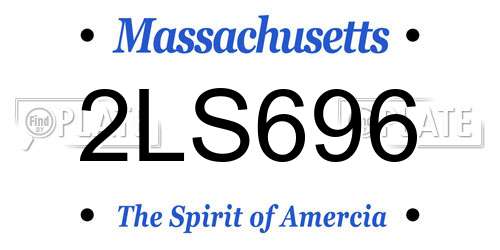 2LS696 Massachusetts License Plate
