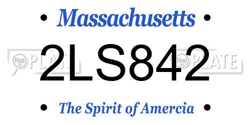 2LS842 Massachusetts License Plate