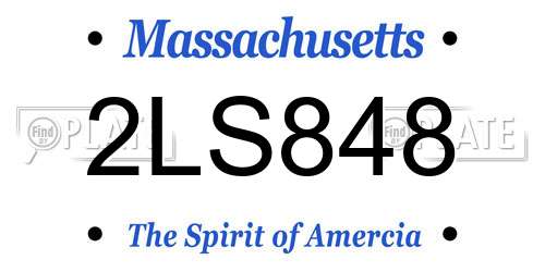 2LS848 Massachusetts License Plate