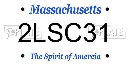 2LSC31 Massachusetts License Plate