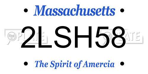 2LSH58 Massachusetts License Plate