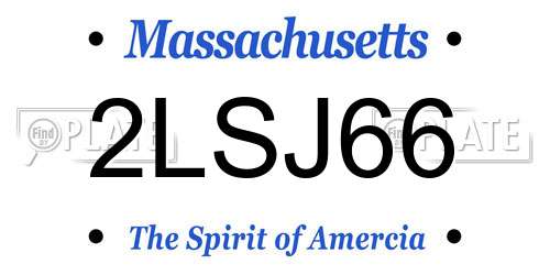 2LSJ66 Massachusetts License Plate